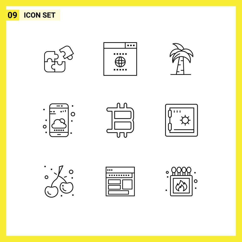 User Interface Pack of 9 Basic Outlines of smartphone tree website srilanka indian Editable Vector Design Elements