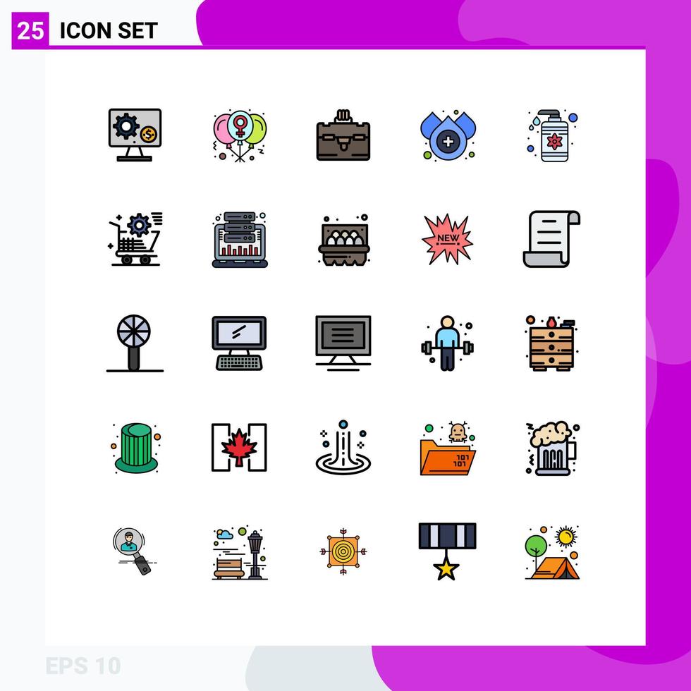 Set of 25 Modern UI Icons Symbols Signs for drop drop heart blood tourist Editable Vector Design Elements