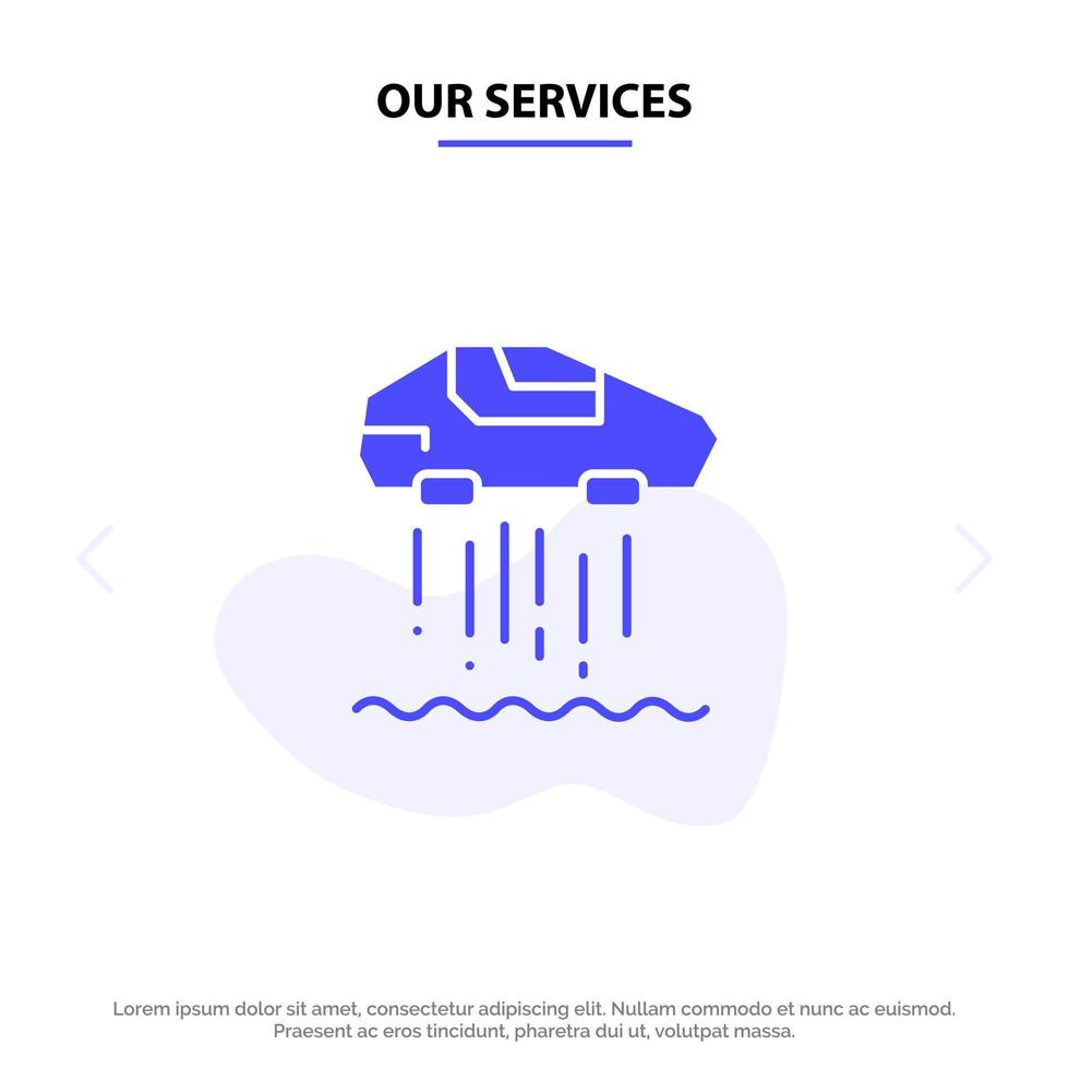Our Services Hover car Personal Car Technology Solid Glyph Icon Web card Template vector