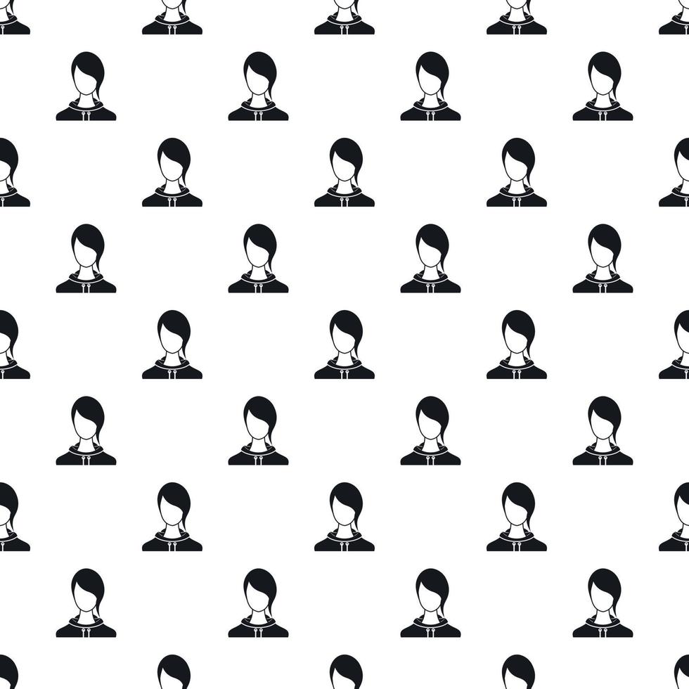 Woman with bangs avatar pattern, simple style vector