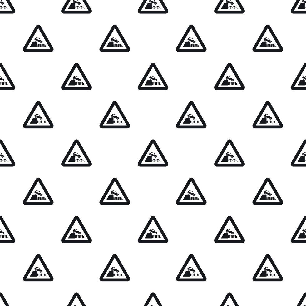 Sign in front of cliff pattern, simple style vector