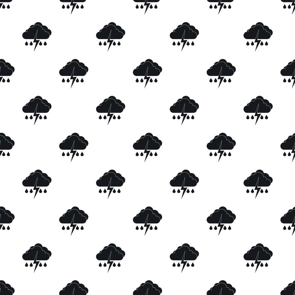 Rain with thunderstorm pattern, simple style vector