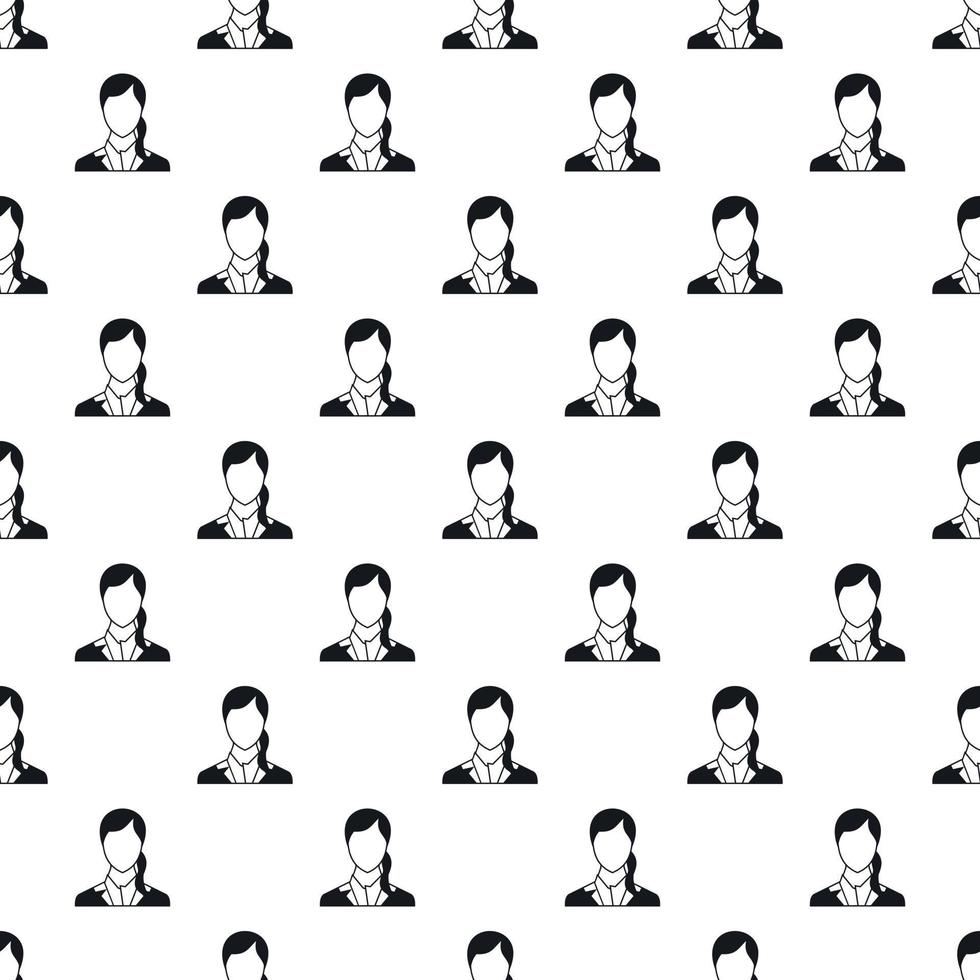 Woman with ponytail avatar pattern, simple style vector
