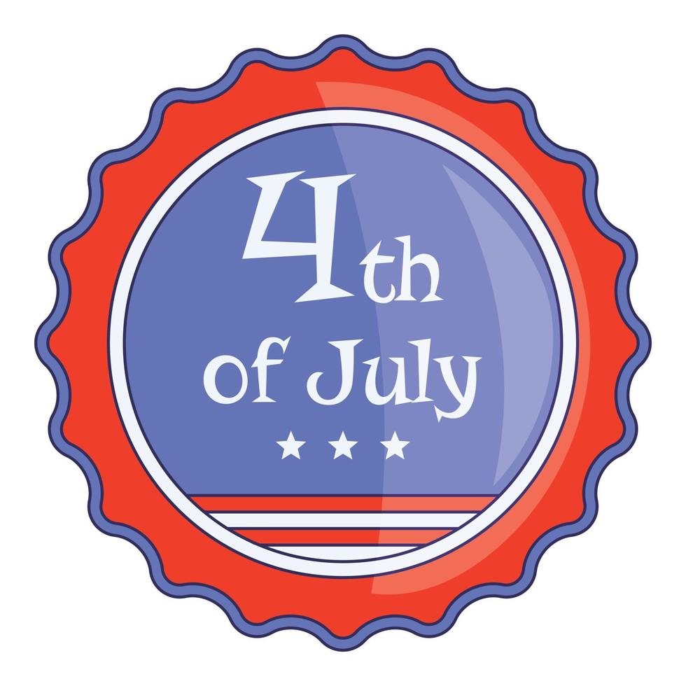 Independence day badge icon, cartoon style vector