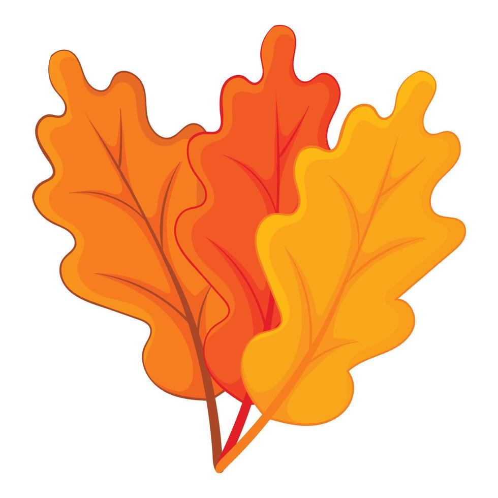 Autumn leaves icon, cartoon style vector