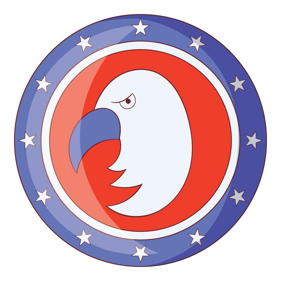 Independence day eagle icon, cartoon style vector