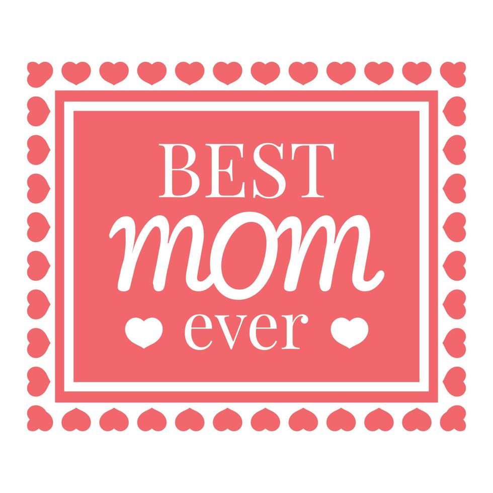 Best mom card icon, cartoon style vector