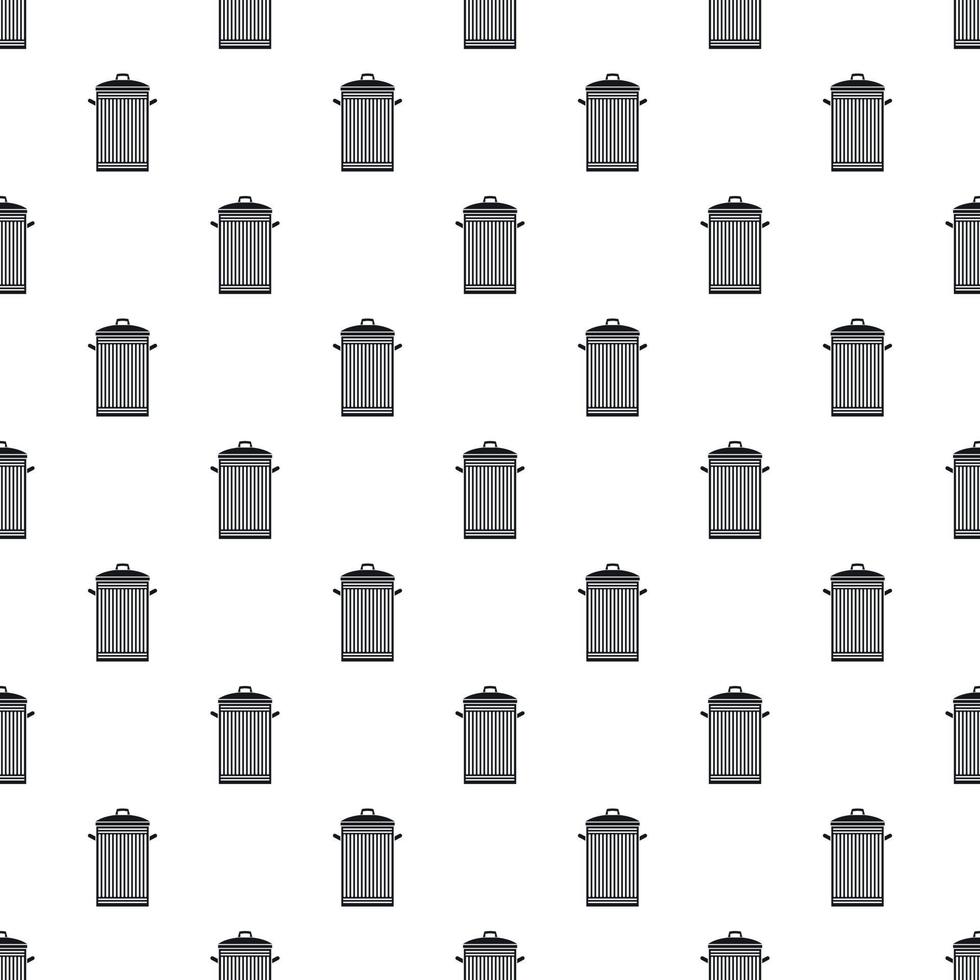 Trash can with lid pattern, simple style vector