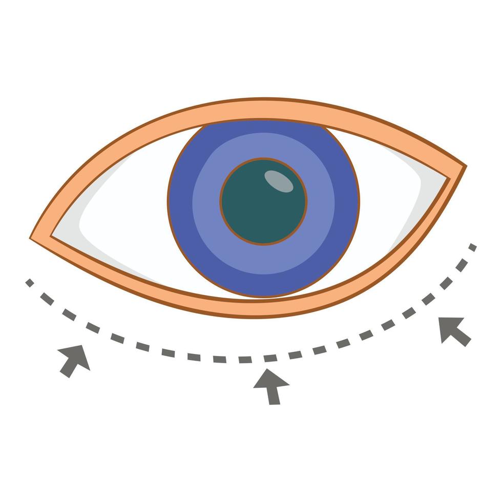 icono de corrección de cirugía ocular, estilo de dibujos animados vector