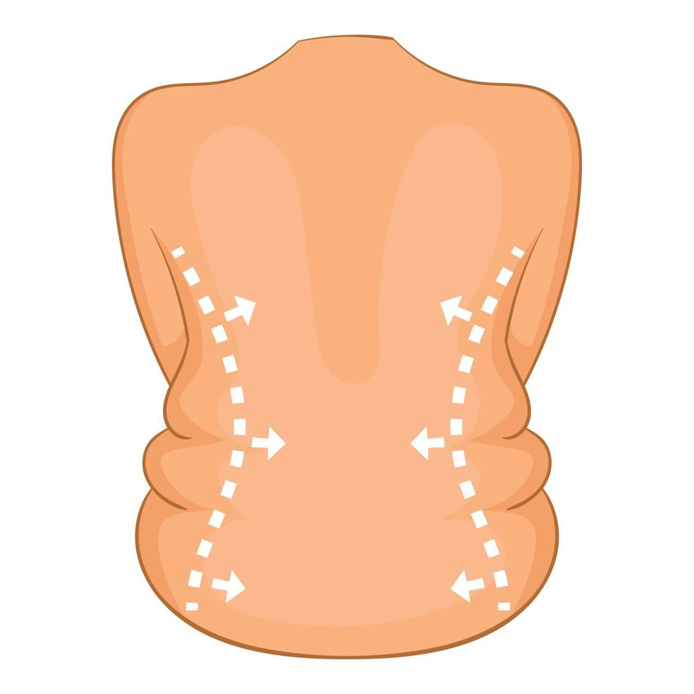 Body side surgery correction icon, cartoon style vector