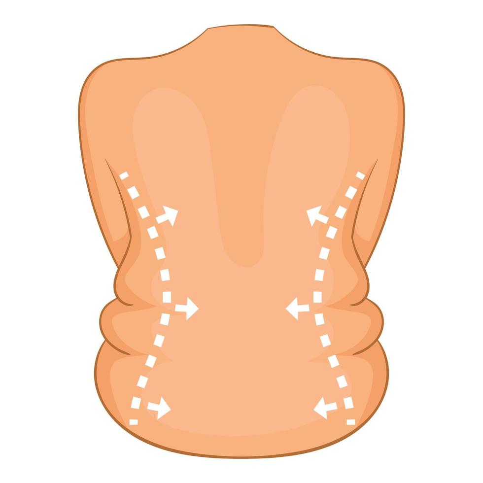 icono de corrección de cirugía del lado del cuerpo, estilo de dibujos animados vector