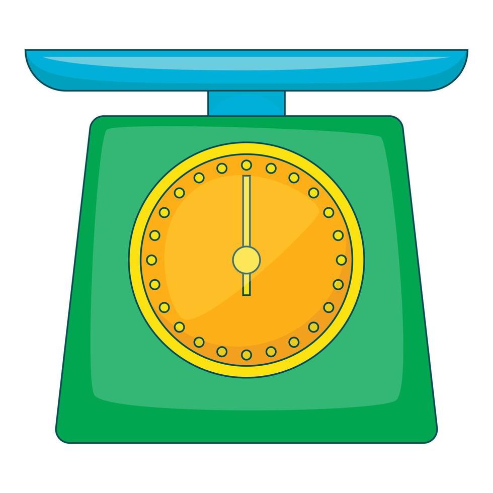 Kitchen scales icon, cartoon style vector