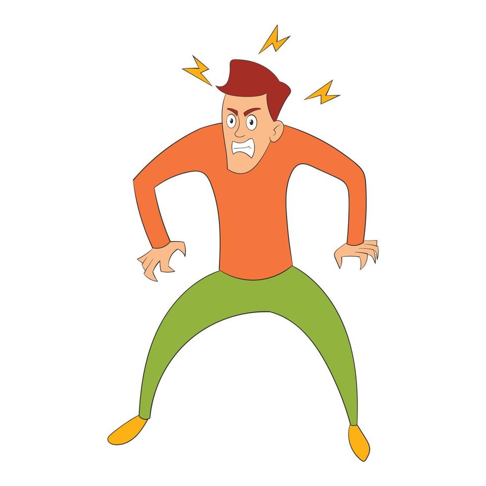 Lightning above man icon, cartoon style vector