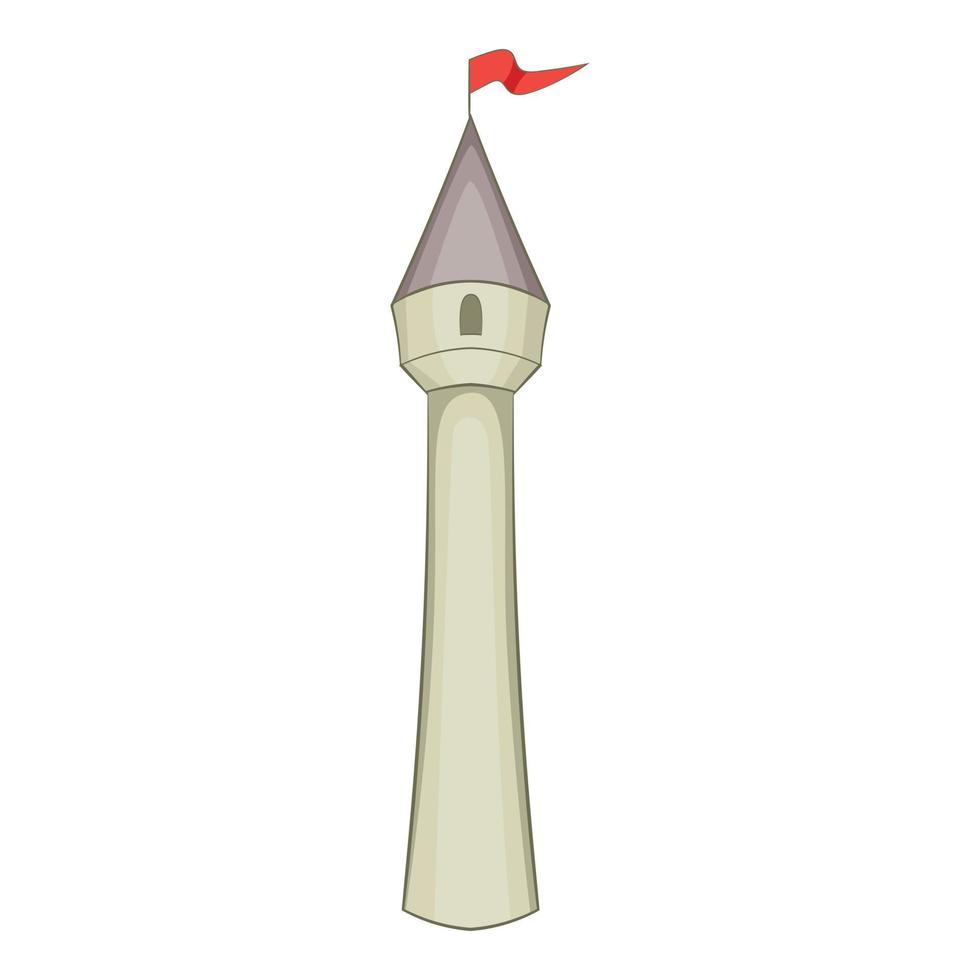 icono de la torre del castillo, estilo de dibujos animados vector