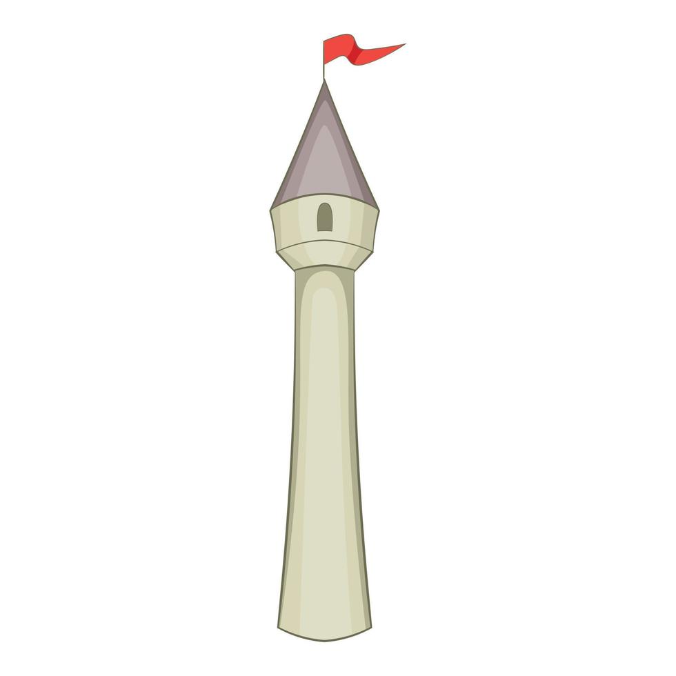 Castle tower icon, cartoon style vector