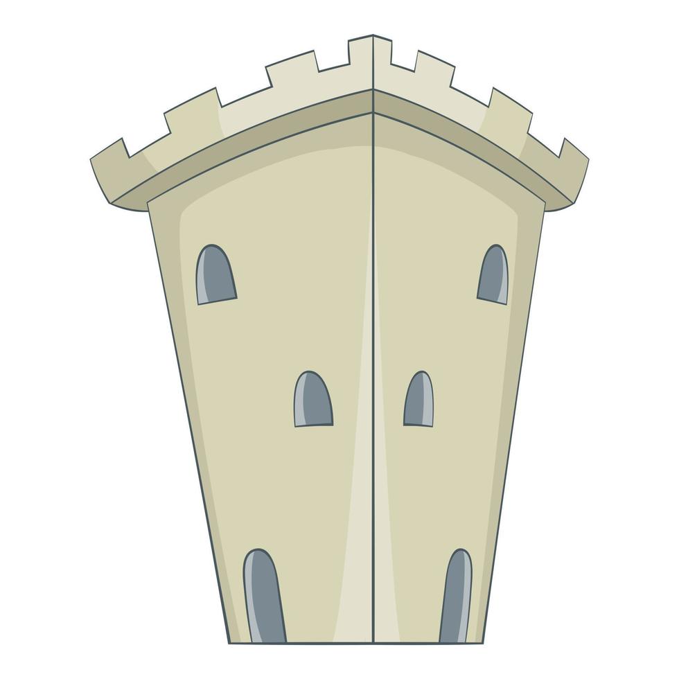 Medieval ancient fortress icon, cartoon style vector