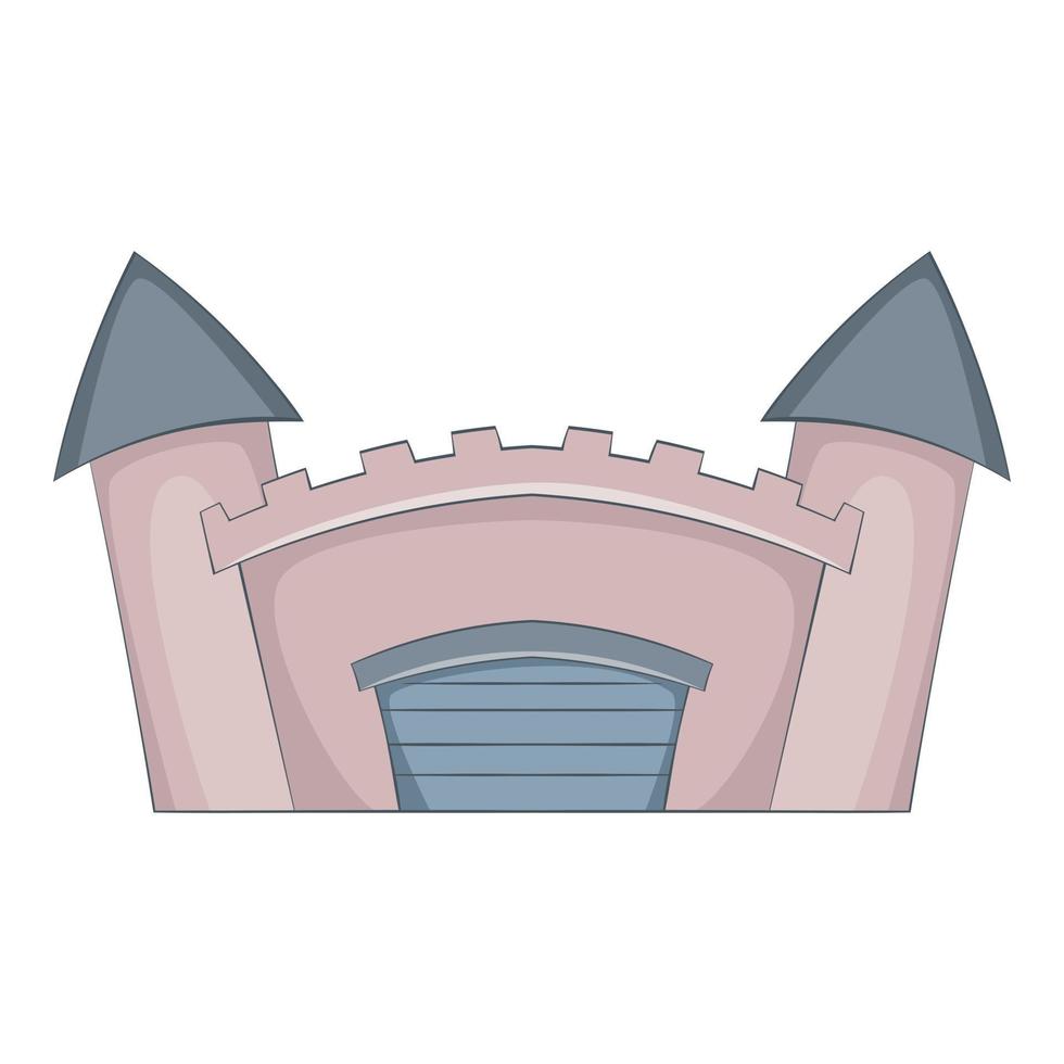 Fortified medieval castle icon, cartoon style vector