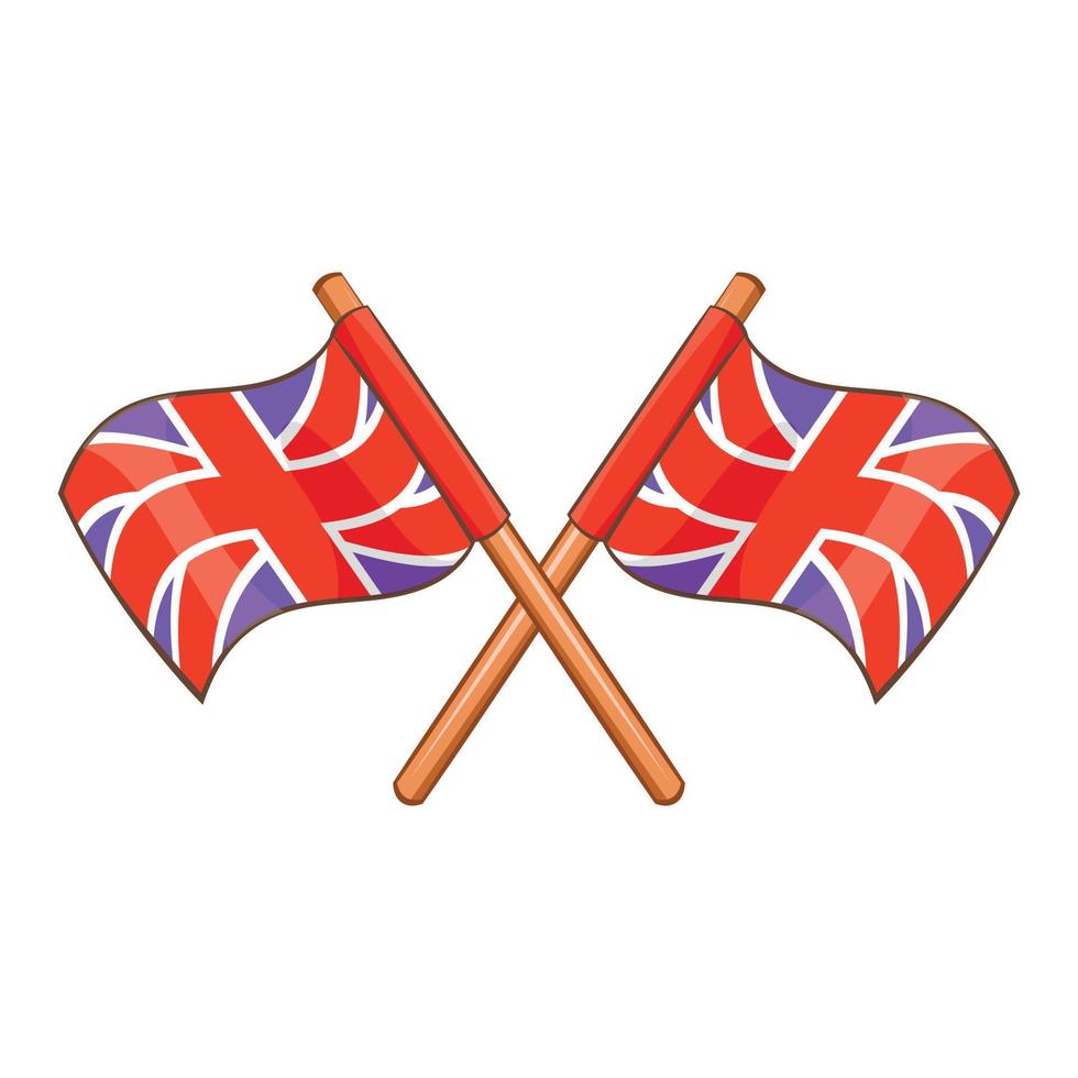 Great Britain flag icon, cartoon style vector