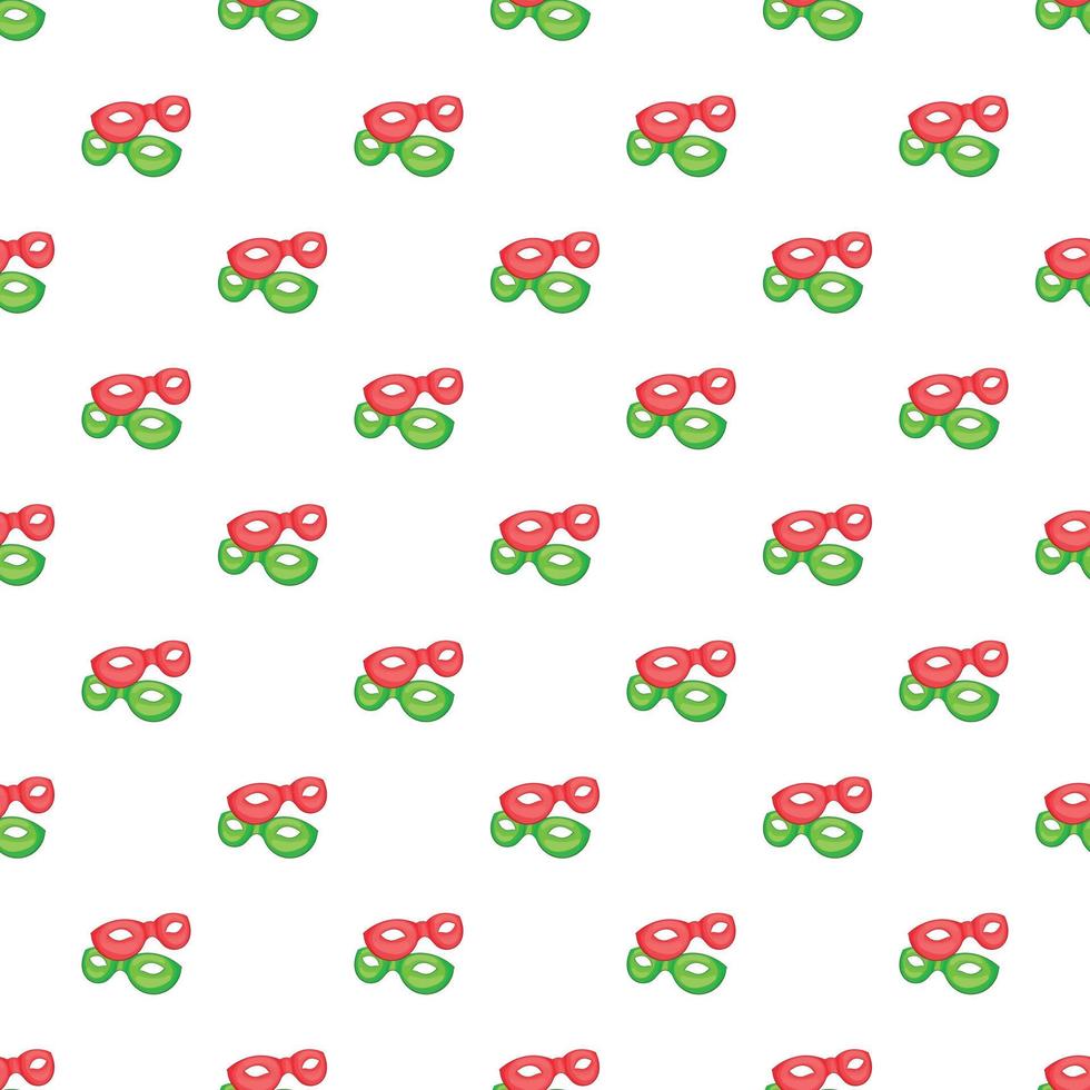 Green and red masks pattern, cartoon style vector