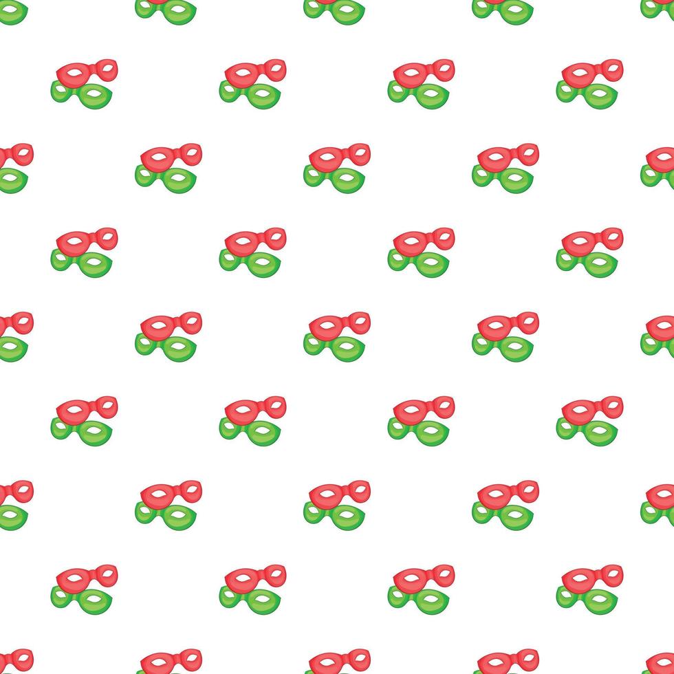 Green and red masks pattern, cartoon style vector