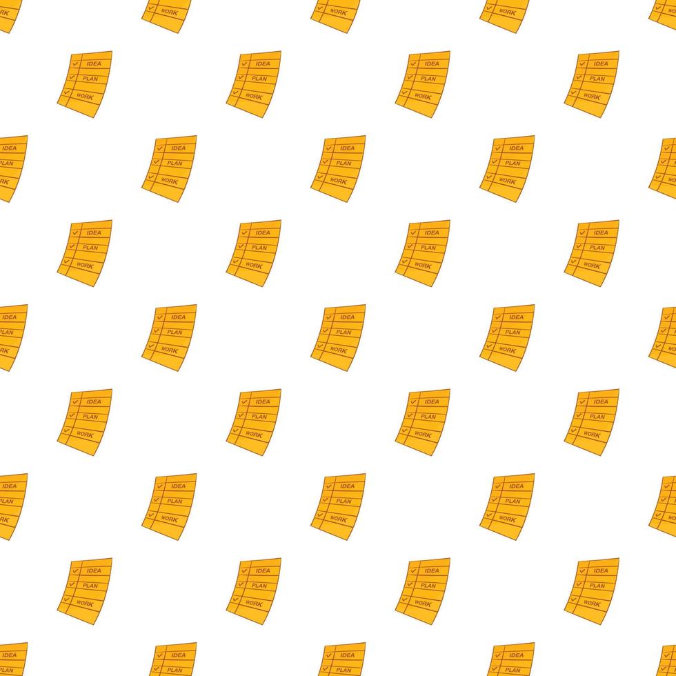 Idea, plan, work to do list pattern, cartoon style vector