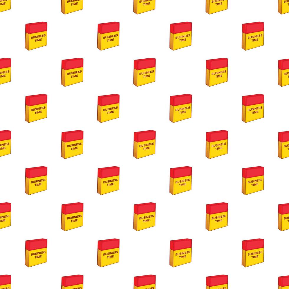 Business time pattern, cartoon style vector