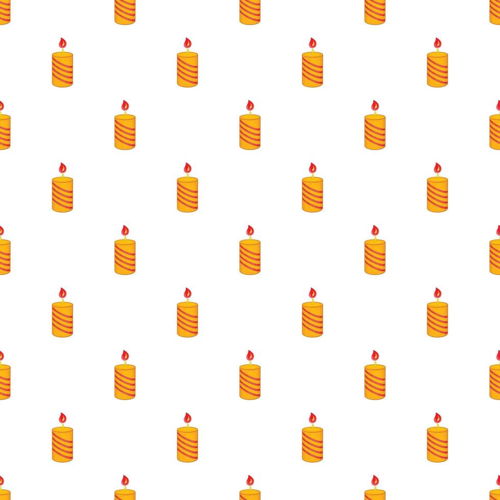 Burning candle pattern, cartoon style vector