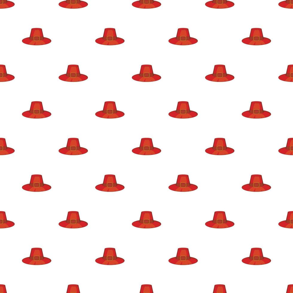 Brown pilgrim hat pattern, cartoon style vector