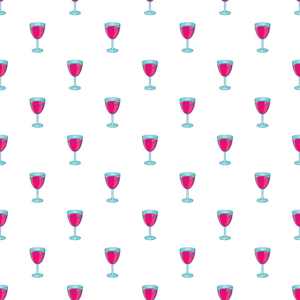 Glass of wine pattern, cartoon style vector