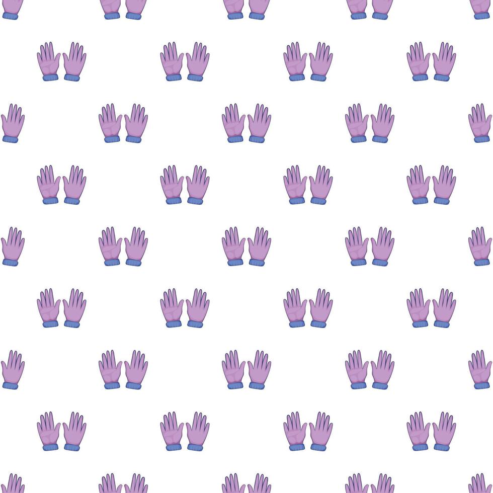 Winter gloves pattern, cartoon style vector