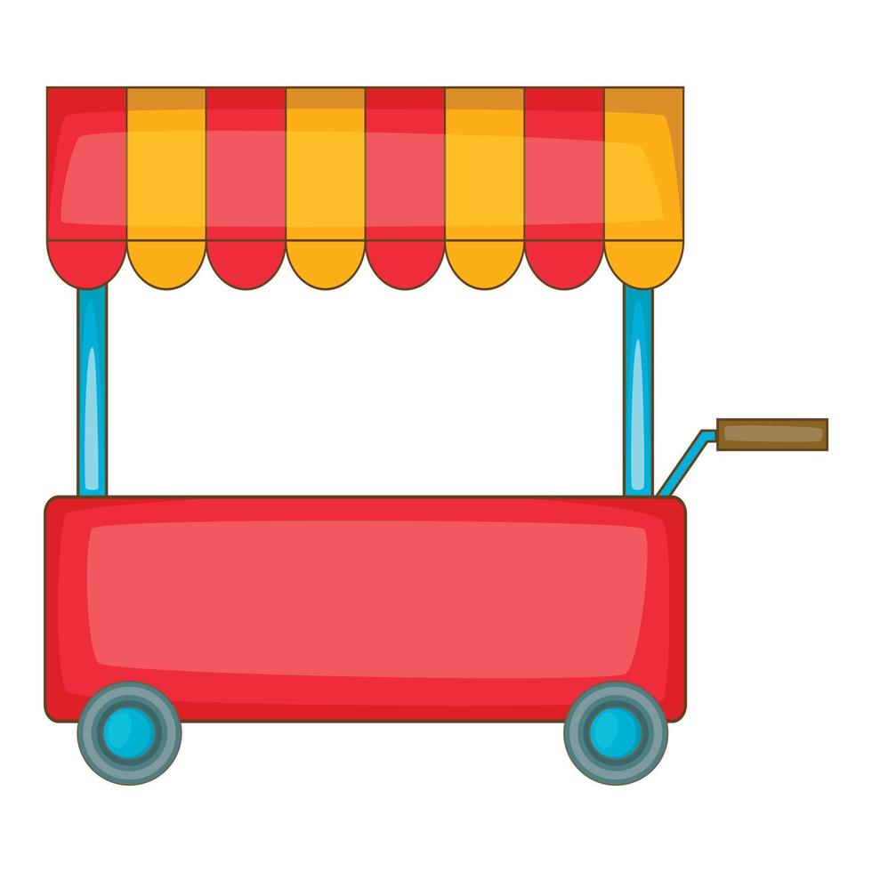 Shop trailer icon, cartoon style vector