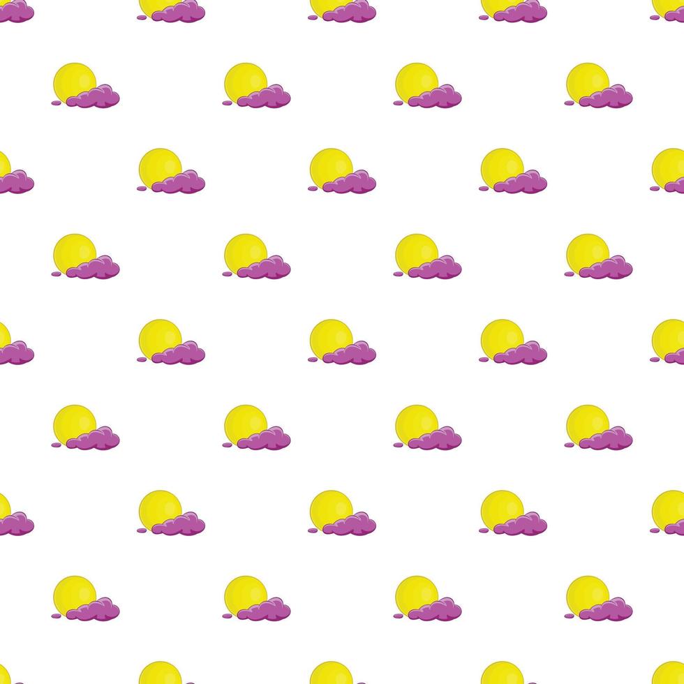 Full moon and cloud pattern, cartoon style vector