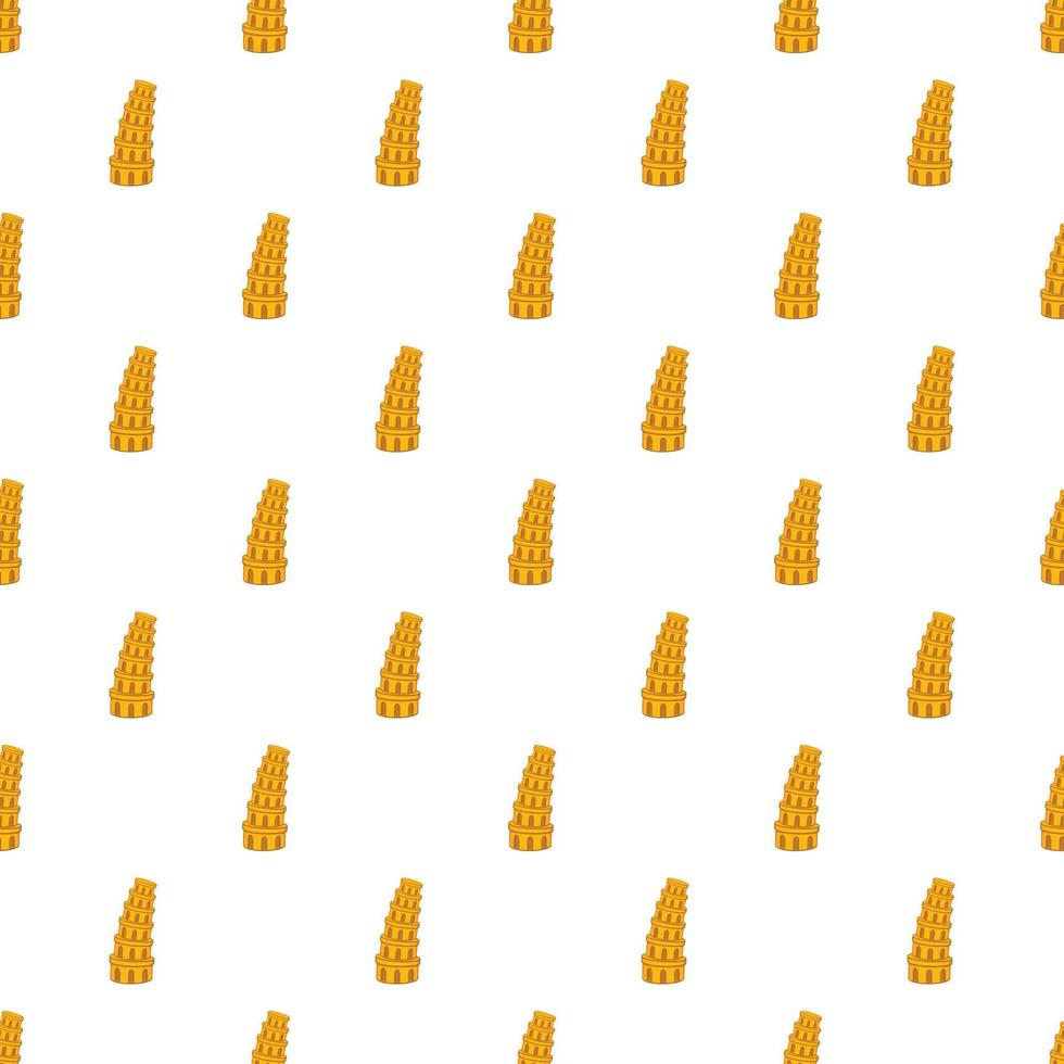 Pisa Tower pattern, cartoon style vector
