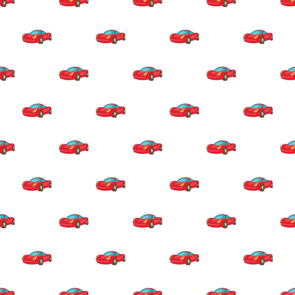 Red car pattern, cartoon style vector