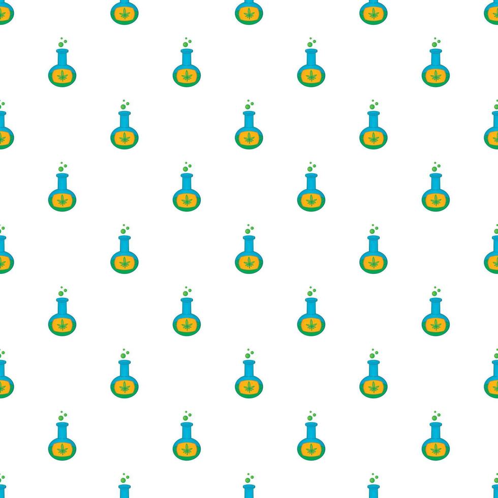 Test tube with cannabis leaf pattern cartoon style vector