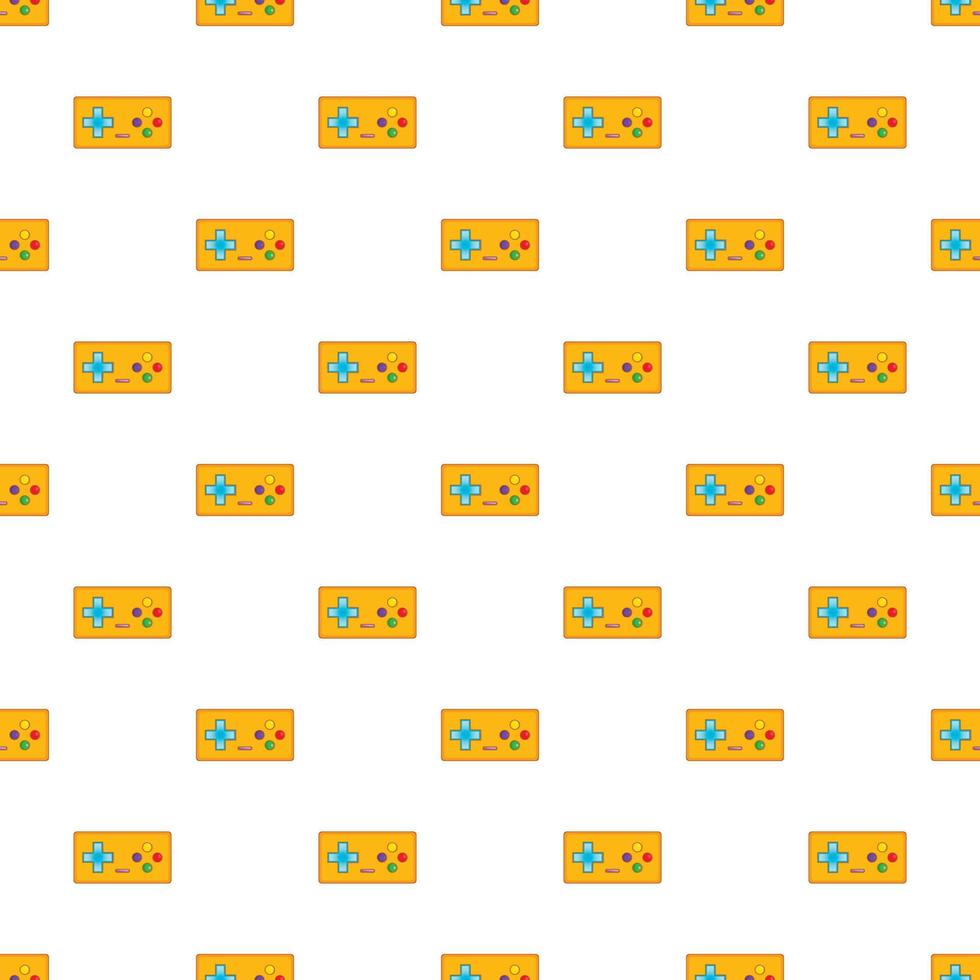 Retro game controller pattern, cartoon style vector