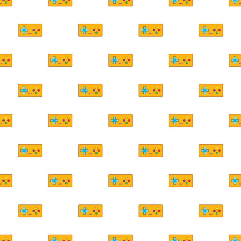 Retro game controller pattern, cartoon style vector