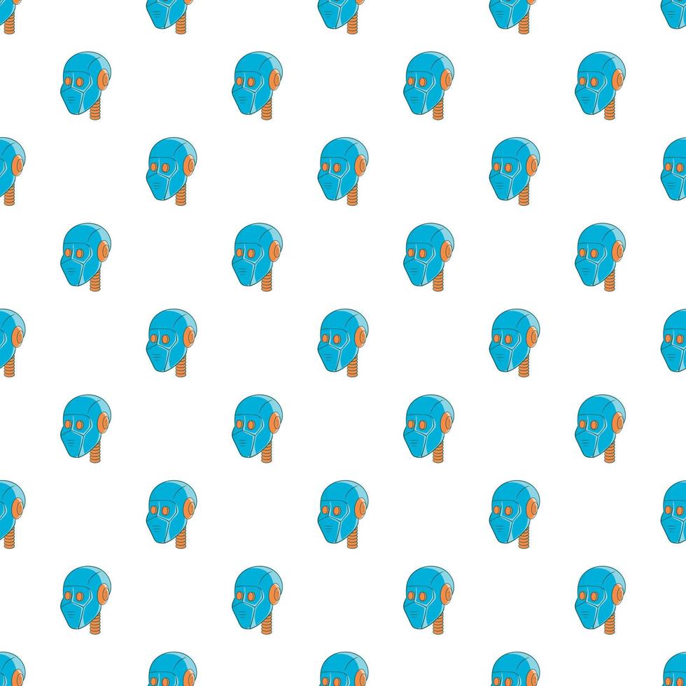 Robotic head pattern, cartoon style vector