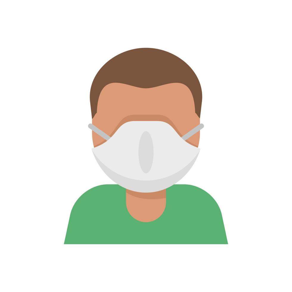 Afro american child in mask icon flat isolated vector
