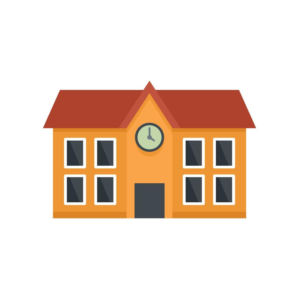 School building icon flat isolated vector