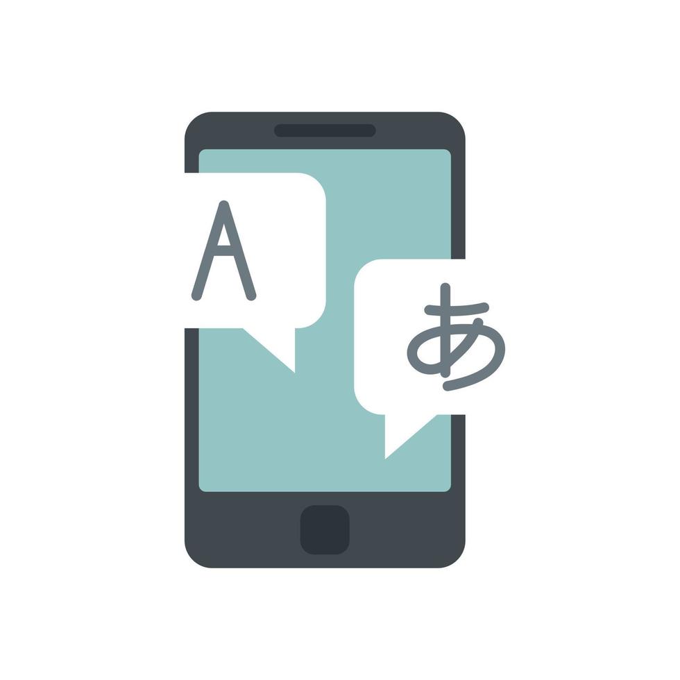 Foreign language study smartphone icon flat isolated vector