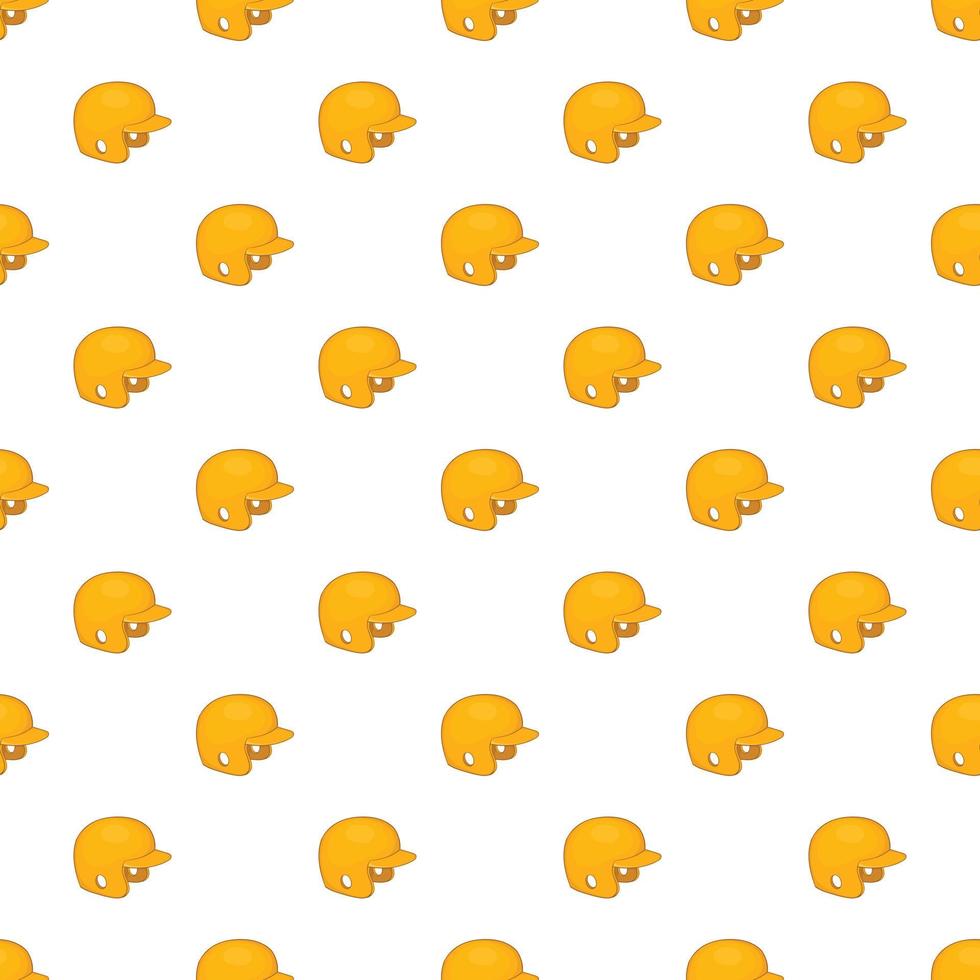 Yellow baseball helmet pattern, cartoon style vector