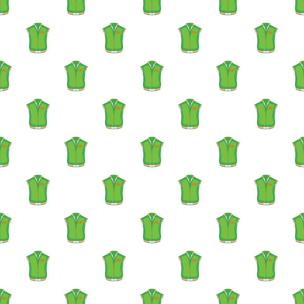 Green baseball jacket pattern, cartoon style vector