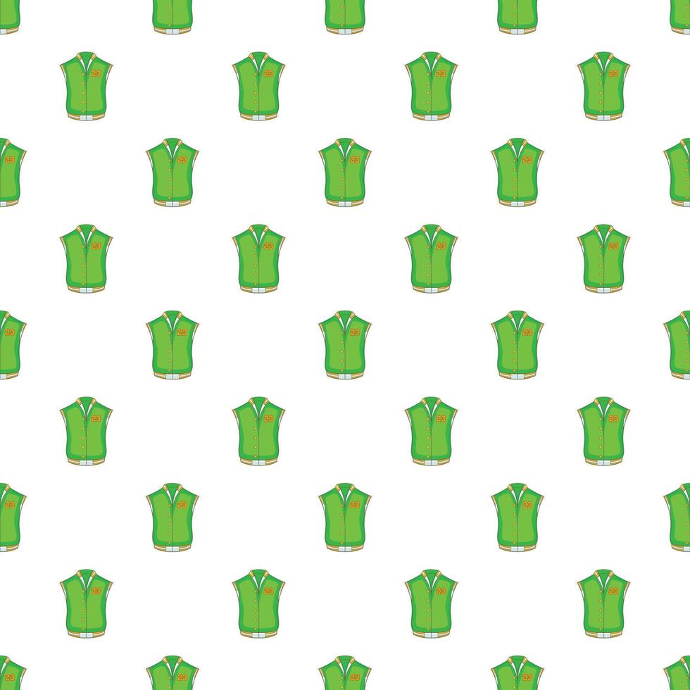 Green baseball jacket pattern, cartoon style vector