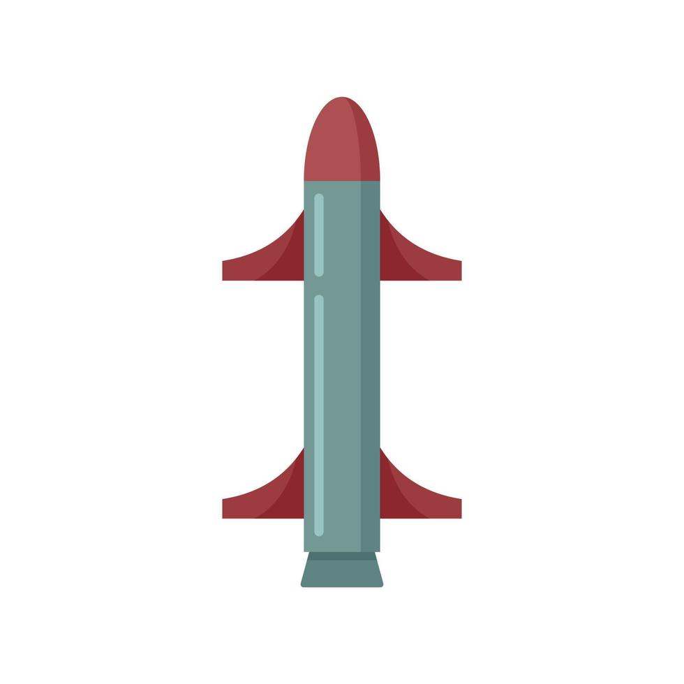 misil cohete icono plano aislado vector
