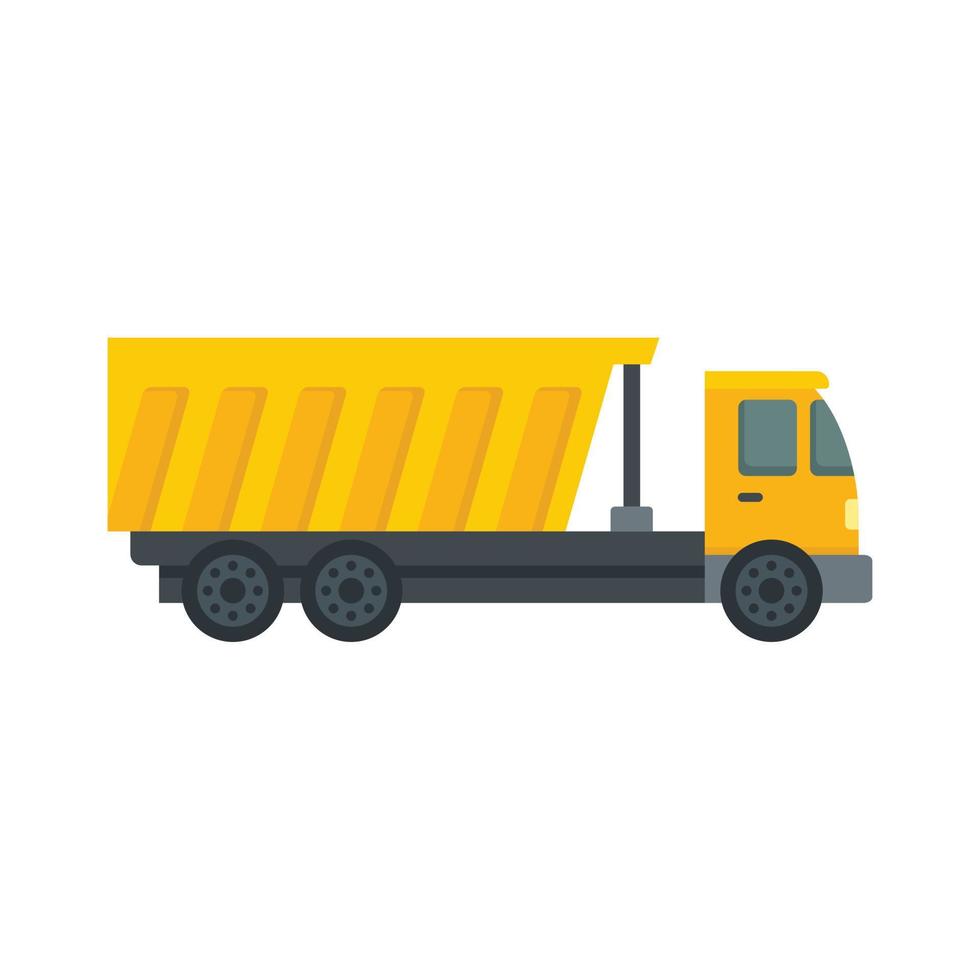 Tipper vehicle icon flat isolated vector