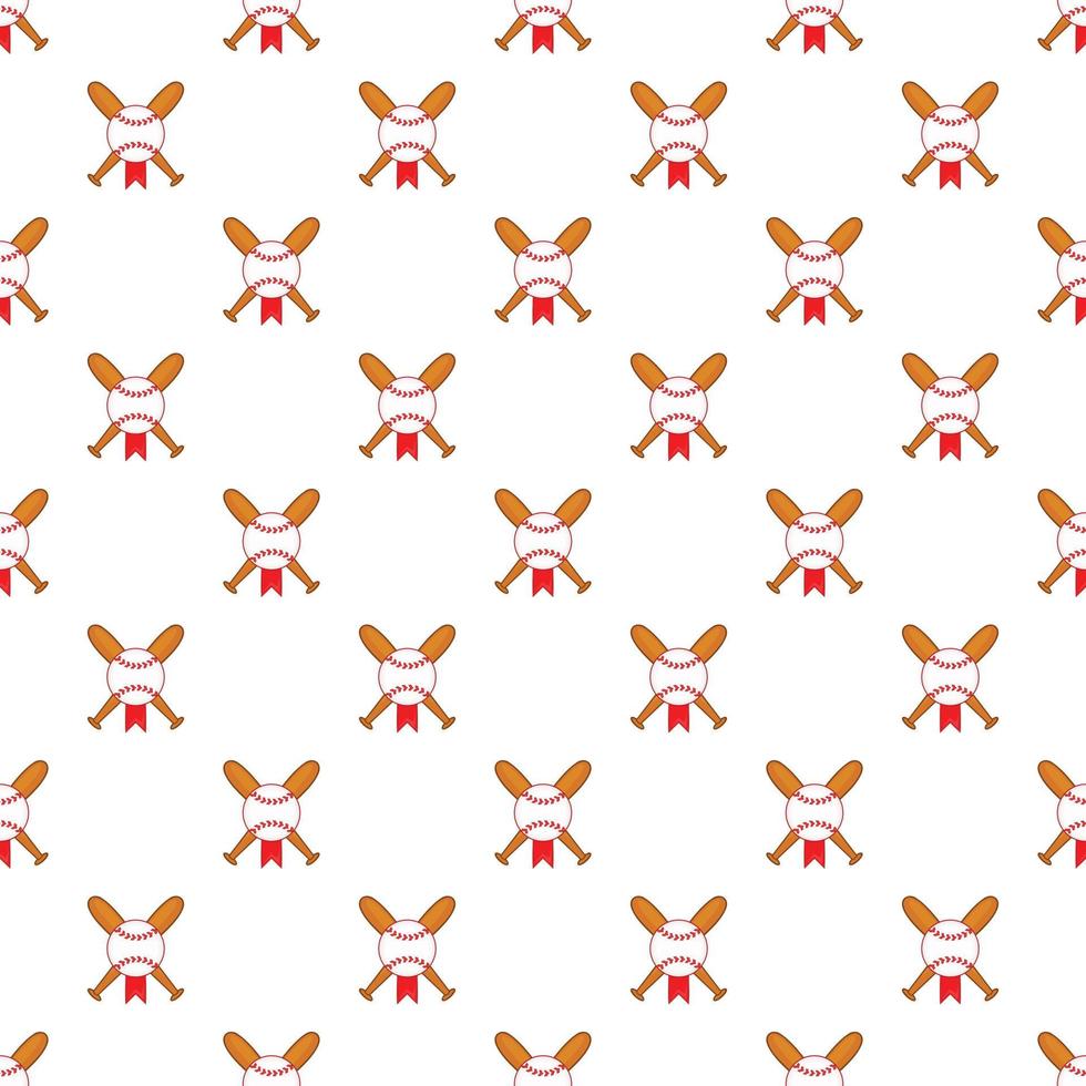 Crossed baseball bats pattern, cartoon style vector