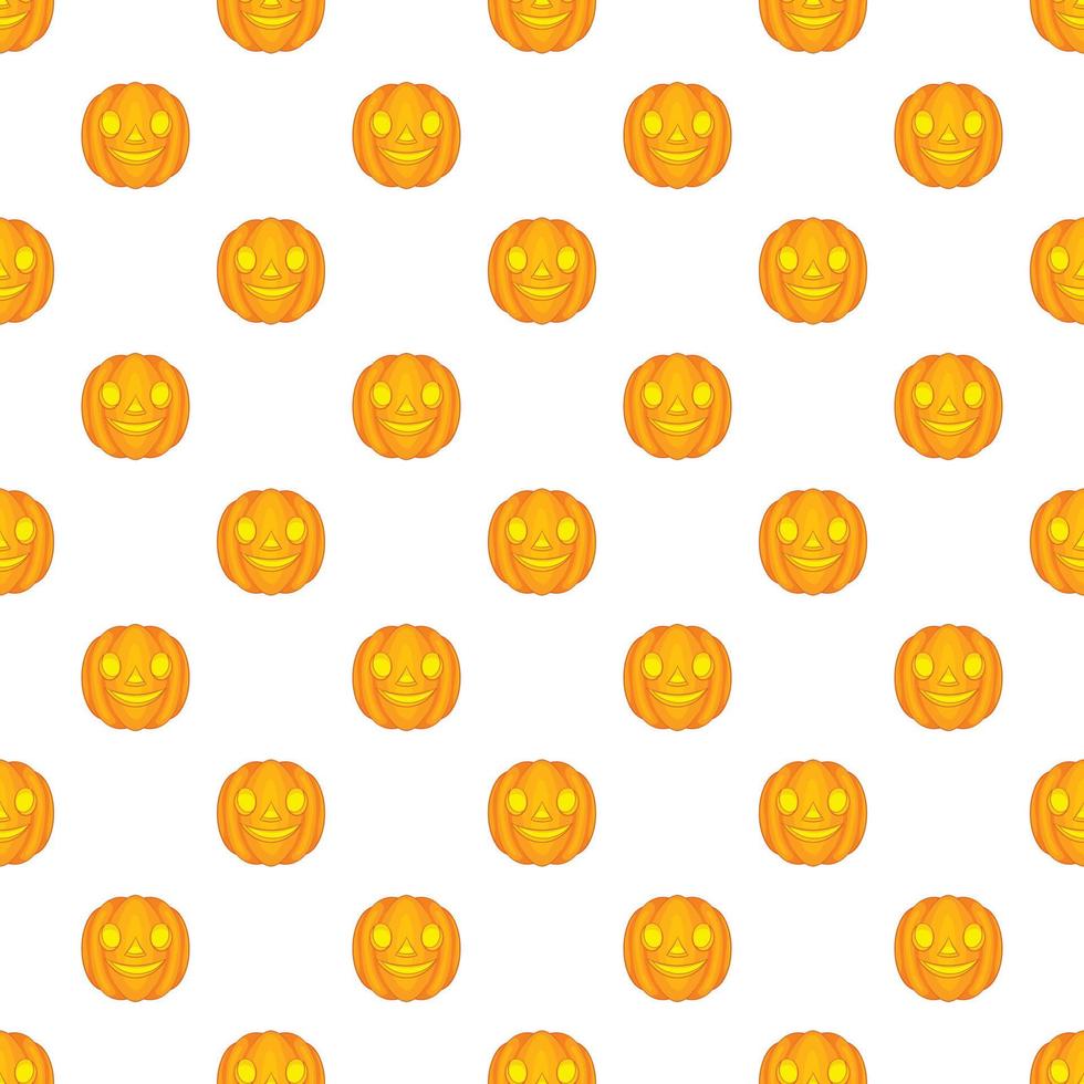Halloween pumpkin pattern, cartoon style vector
