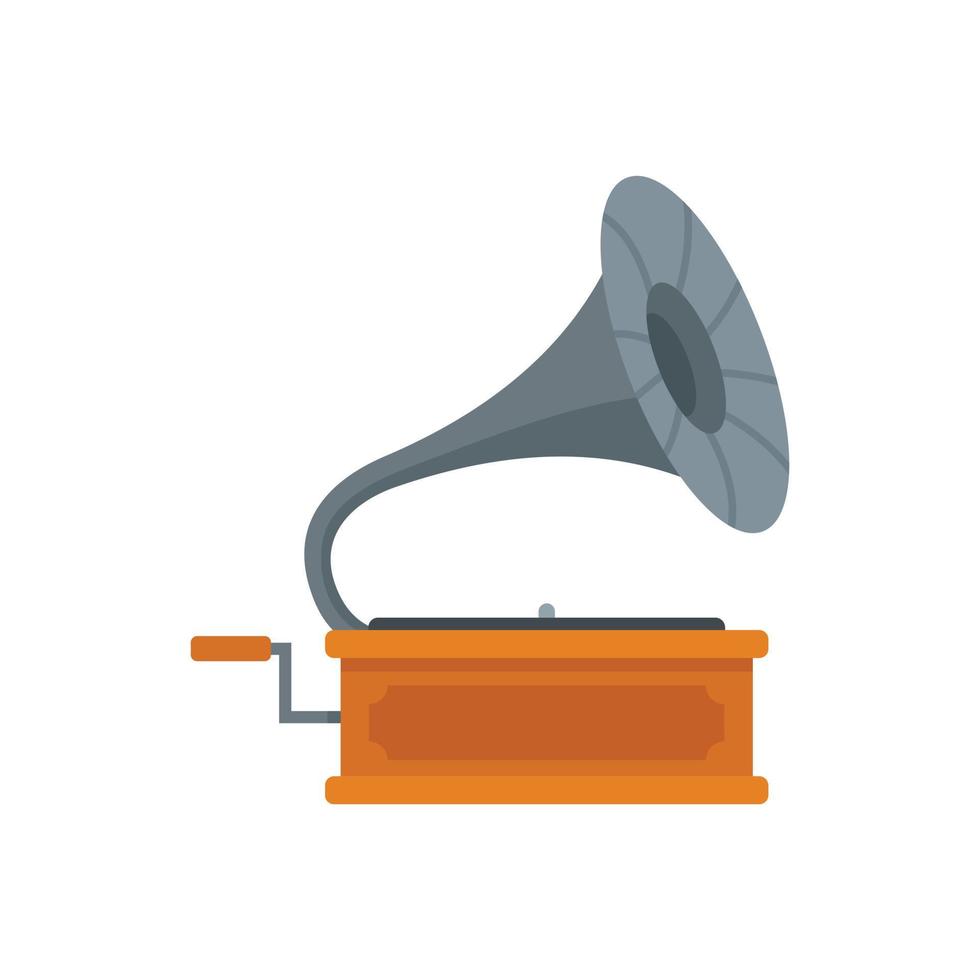 Gramophone icon flat isolated vector