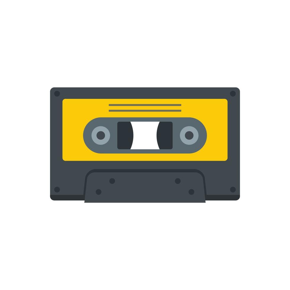 Music cassette icon flat isolated vector